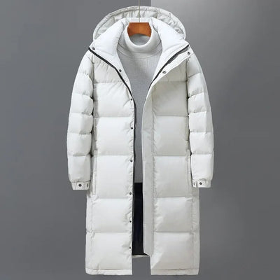 Lange Puffer Winterjacke für Männer