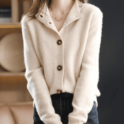Warme Strickjacke mit Knöpfen für Damen