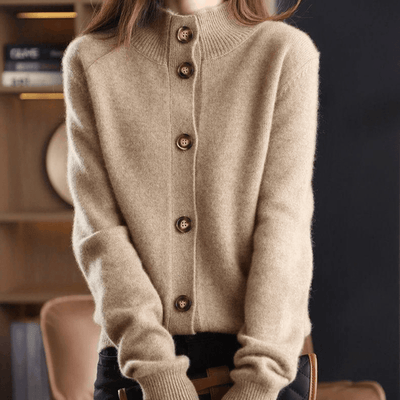 Warme Strickjacke mit Knöpfen für Damen