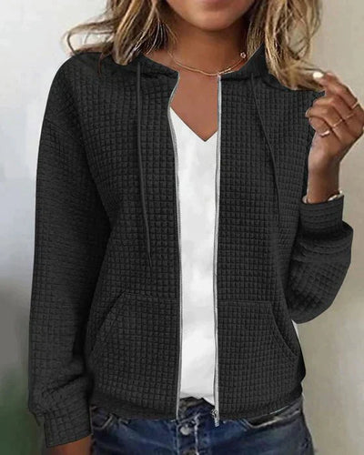 Gesteppter Kapuzenpulli mit Kordelzug für Frauen.