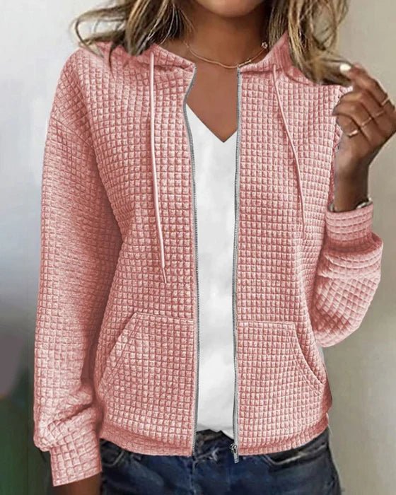 Gesteppter Kapuzenpulli mit Kordelzug für Frauen.