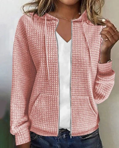 Gesteppter Kapuzenpulli mit Kordelzug für Frauen.