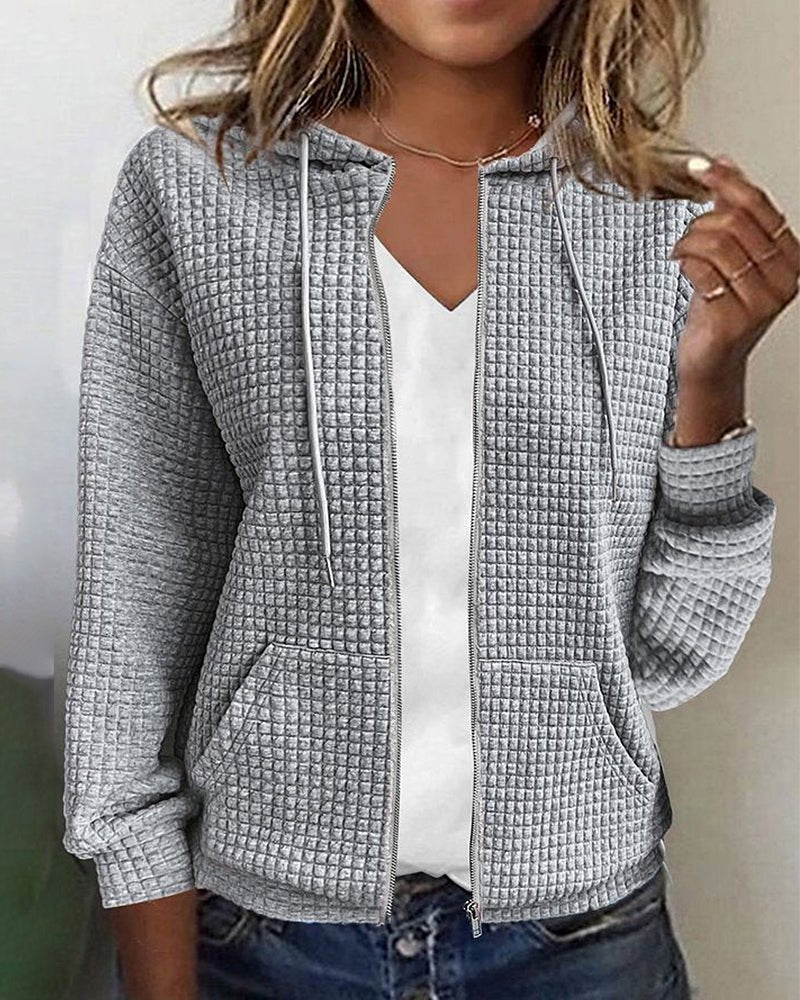 Gesteppter Kapuzenpulli mit Kordelzug für Frauen.