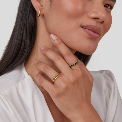 Mary - Smaragdgrüner, geschichteter Ring