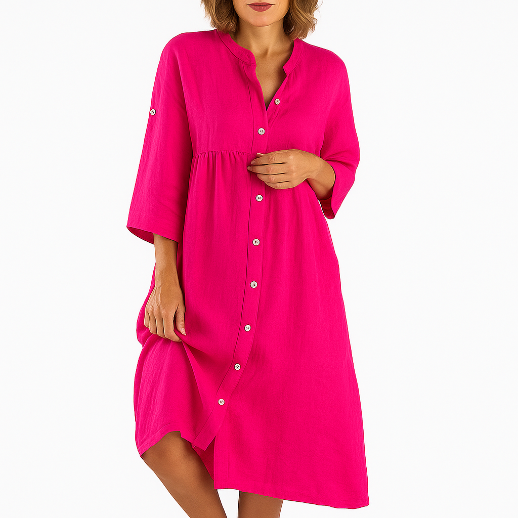 Sommerkleid für Damen – Luftiges langes Hemdblusenkleid