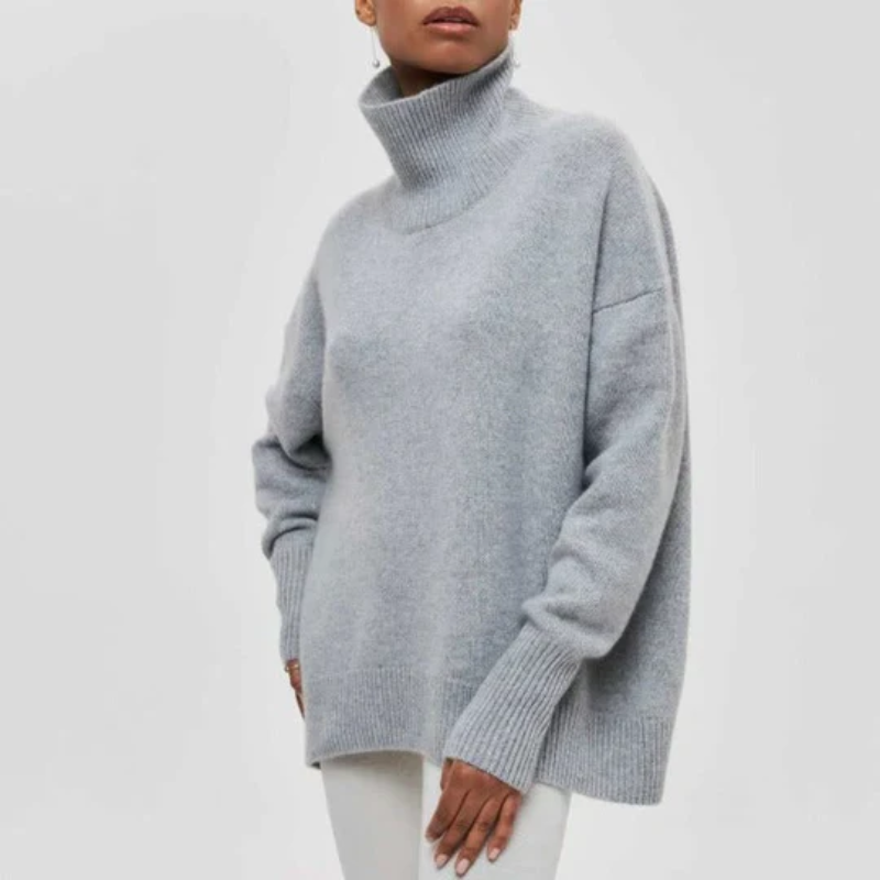 Moderner Pullover in Übergröß für Damen | Rollkragen