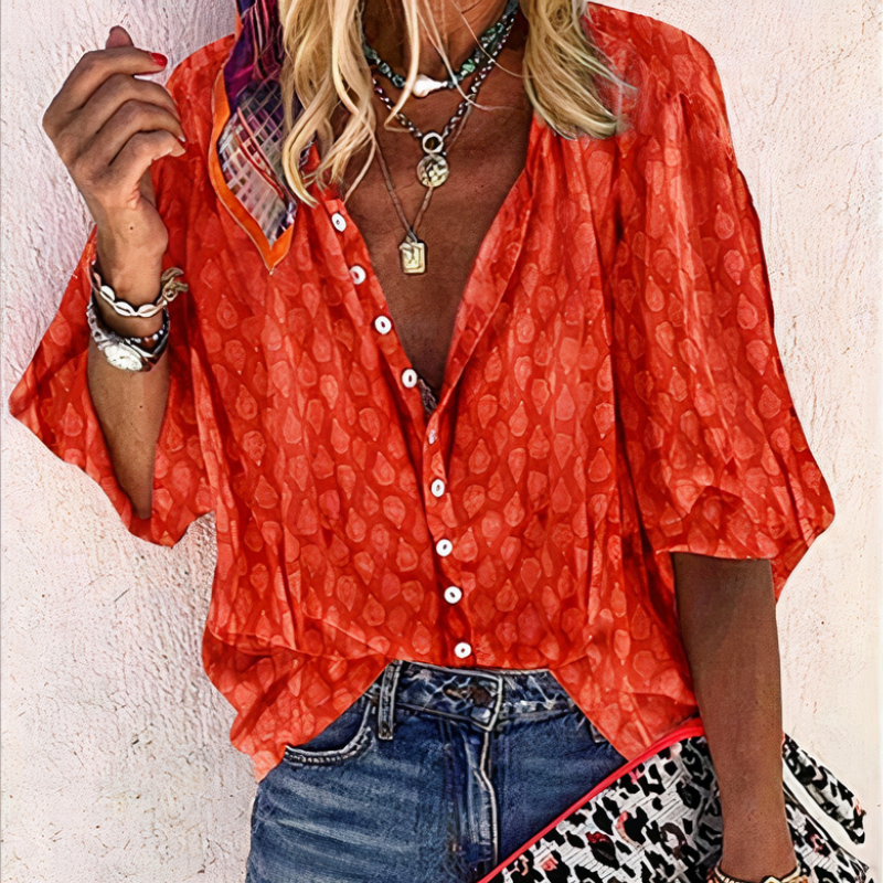 Modische Damenbluse in Übergröße | Kurzarm