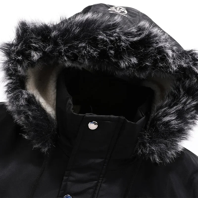 Kuschelige Thermo-Winterjacke mit Fell für Herren