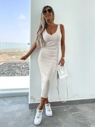 Strick-Zweiteiler mit Top | Oversize Pullover | Figurbetonter Midirock