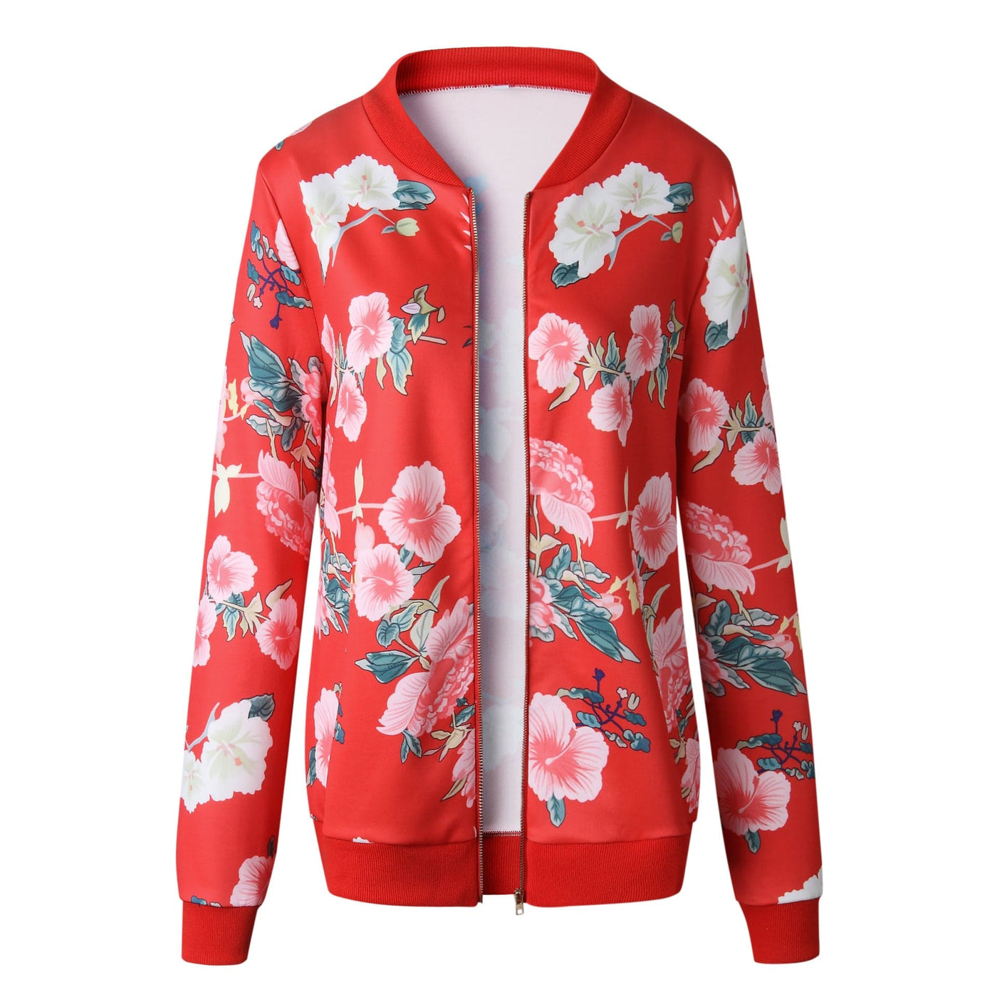 Bomberjacke mit floralem Motiv