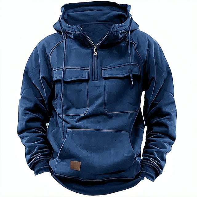Lässiger Zip-up Hoodie mit Tasche für Männer