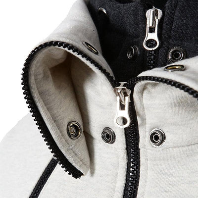 Sportlicher Mock-Neck Hoodie mit Reißverschluss für Männer