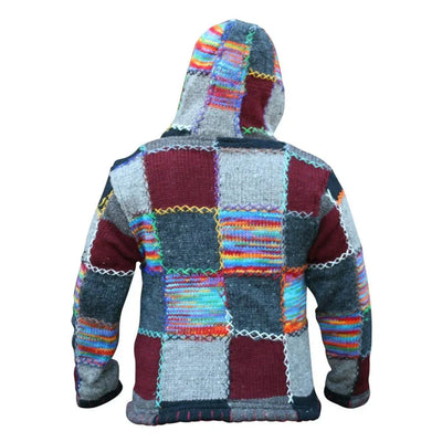 Patchwork-Stil Kapuzenstrickjacke für Herren