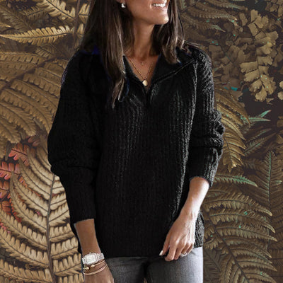 Übergroßer Zip-up-Pullover für Frauen