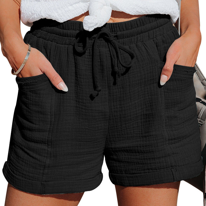 Shorts mit Bindeband | Weiche Musselinstruktur | Sommerlich-leger