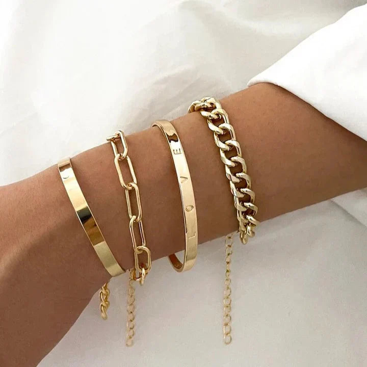 Elan Mercer Gold Armband Set