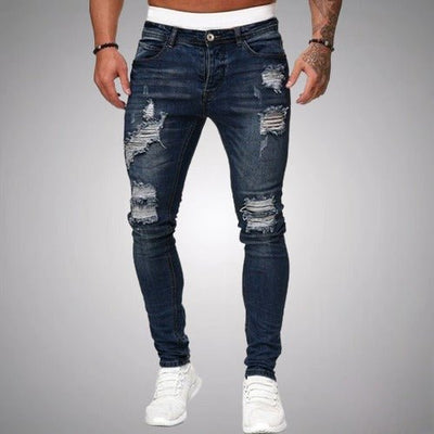 Herren Jeans Zerrissen Slim Fit | Atmungsaktiv Hose