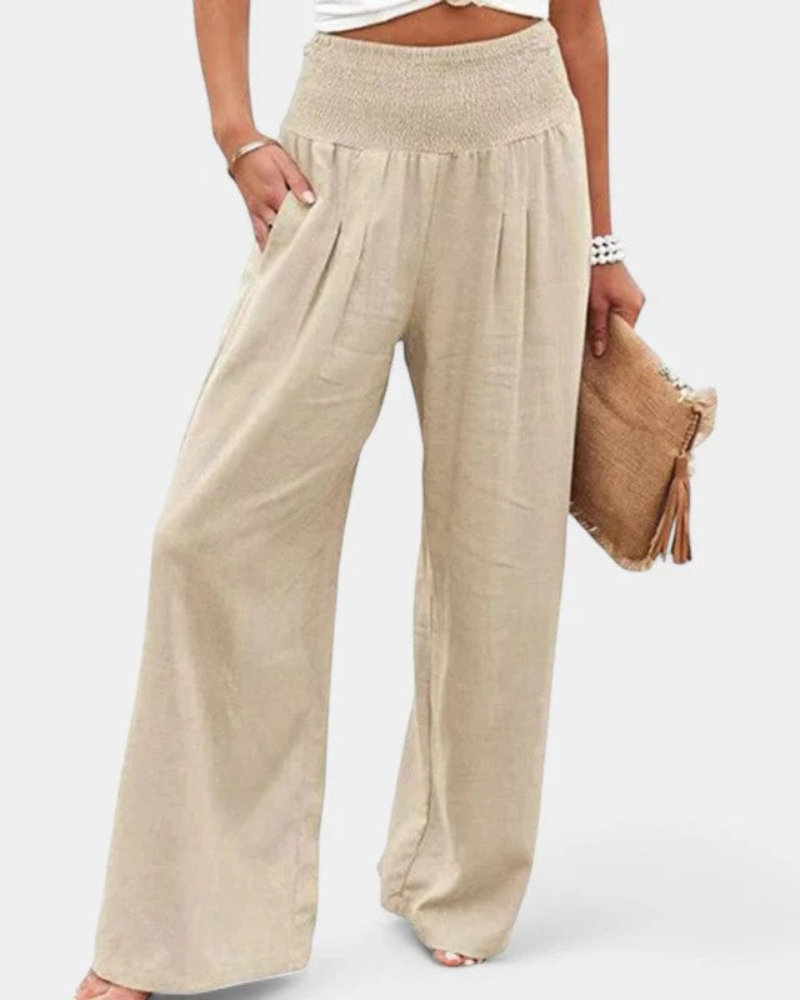 Sommerhose mit hoher Taille für Damen | Leichte