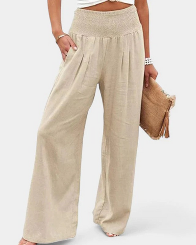 Sommerhose mit hoher Taille für Damen | Leichte