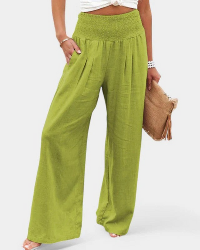 Sommerhose mit hoher Taille für Damen | Leichte