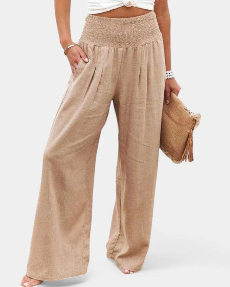 Sommerhose mit hoher Taille für Damen | Leichte