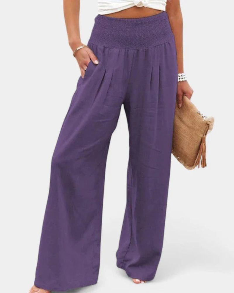 Sommerhose mit hoher Taille für Damen | Leichte