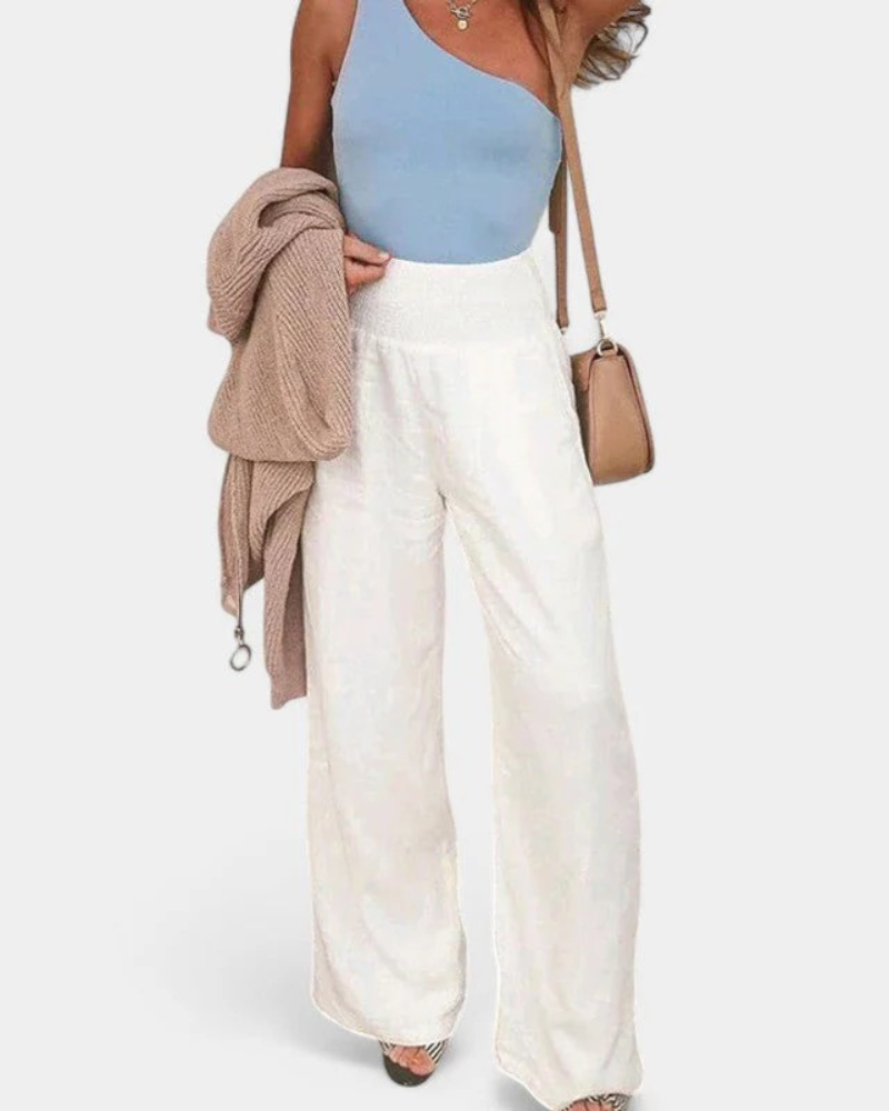 Sommerhose mit hoher Taille für Damen | Leichte