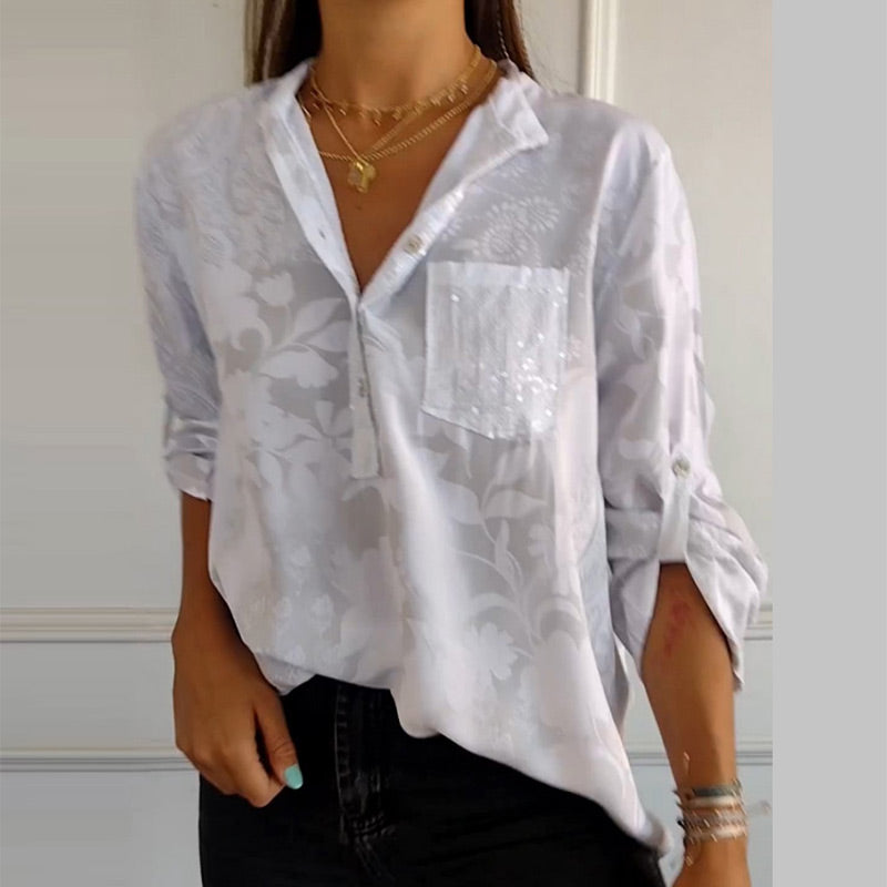Annalisa® | Verzierte Taschenbluse