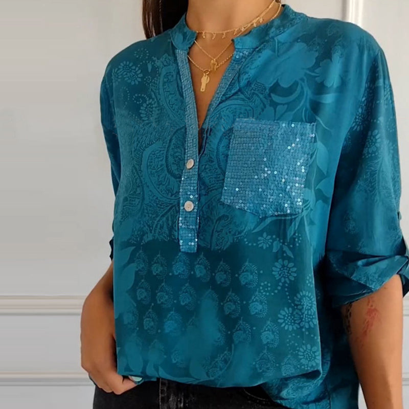 Annalisa® | Verzierte Taschenbluse