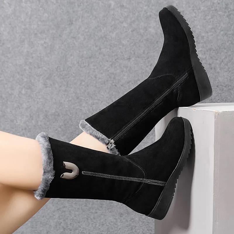 Kuschelige Stiefel mit Fleece-Futter für Frauen