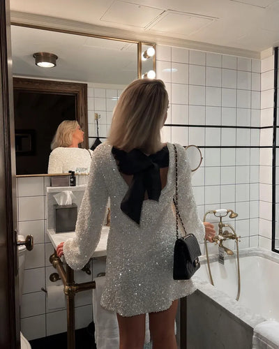 Izzy™ | Pailletten-Schleifenkleid