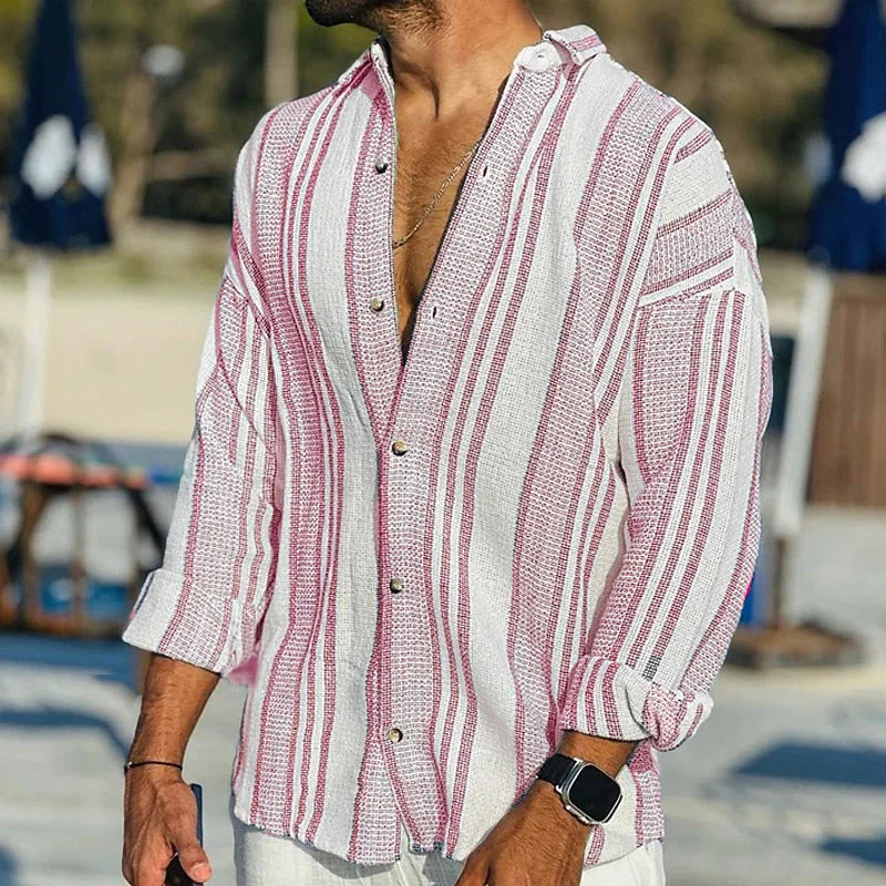 Stylisches Herren Hemd im gestreiften Muster für einen lässigen Look