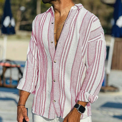 Stylisches Herren Hemd im gestreiften Muster für einen lässigen Look