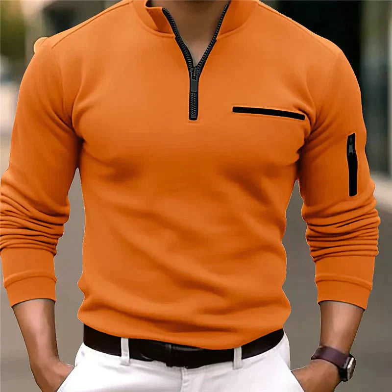 Modischer Strickpullover mit Reißverschluss für Männer