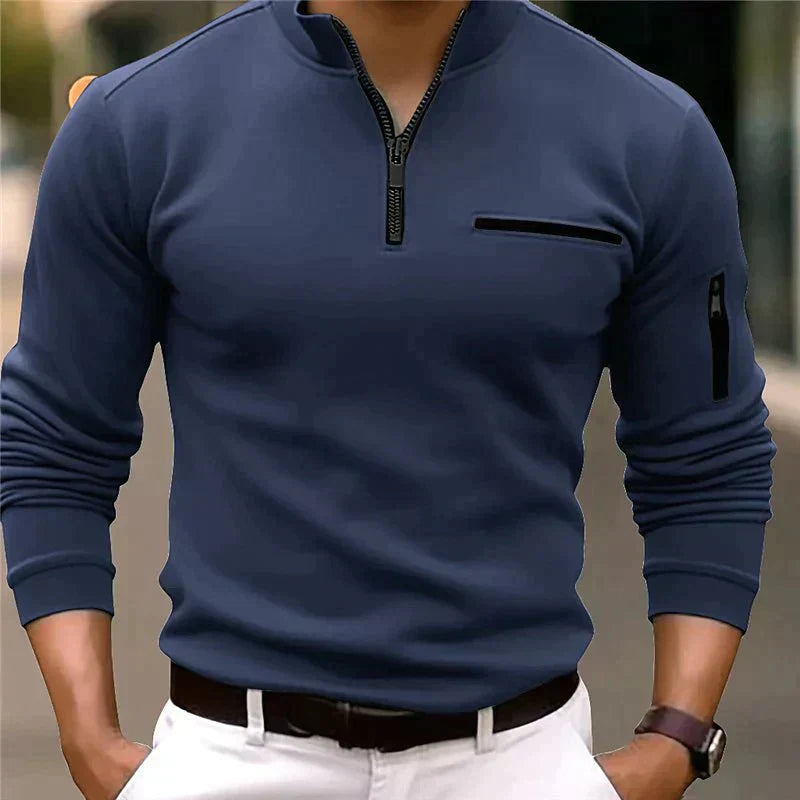 Modischer Strickpullover mit Reißverschluss für Männer