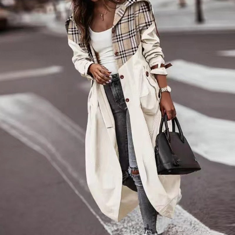 Zweireihiger Trenchcoat mit Gürtel für Damen