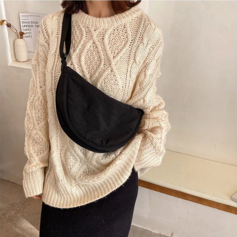 Trendige Halbmond-Crossbody-Tasche für Damen | Moderner