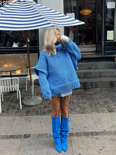 Trendiger Oversize-Pullover für Damen | Rollkragen