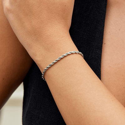 Verdrehte Ketten-Silberarmband