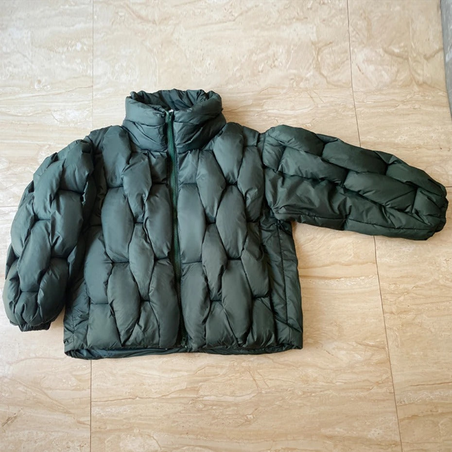 Übergroße Rollkragen-Pufferjacke für Damen