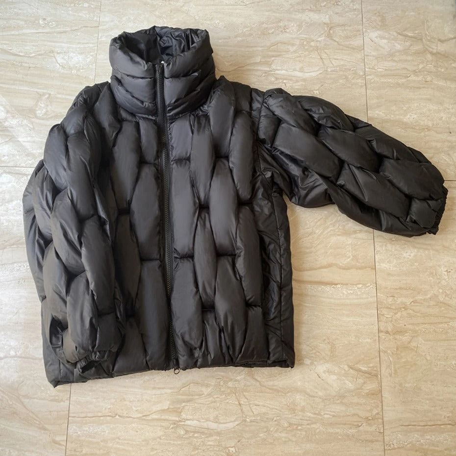 Übergroße Rollkragen-Pufferjacke für Damen