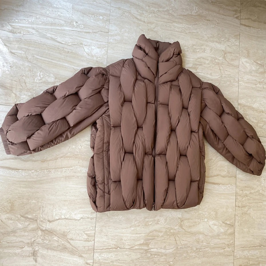 Übergroße Rollkragen-Pufferjacke für Damen