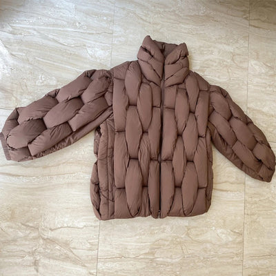Übergroße Rollkragen-Pufferjacke für Damen