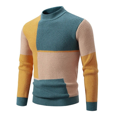 Farbblock-Strickpullover für Männer