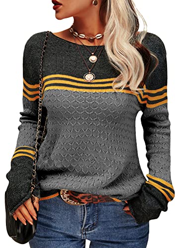 Lässiger Gestreifter Strickpullover für Damen