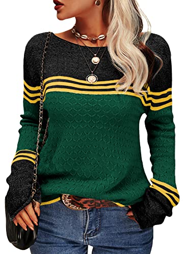 Lässiger Gestreifter Strickpullover für Damen
