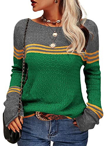 Lässiger Gestreifter Strickpullover für Damen