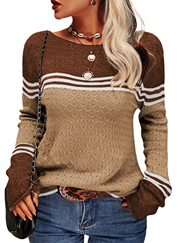 Lässiger Gestreifter Strickpullover für Damen