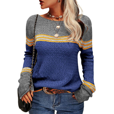 Damen Modischer Streifen-Pullover