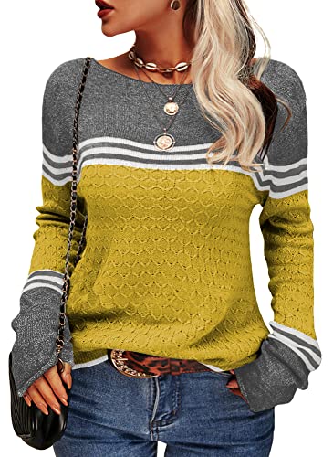 Lässiger Gestreifter Strickpullover für Damen